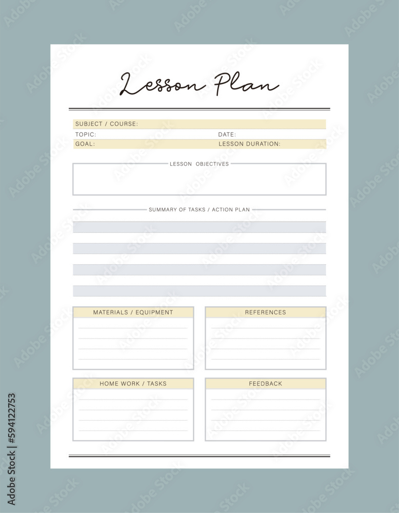 Lesson Plan and Assignment Planner. Lesson Plan and Assignment Planner.