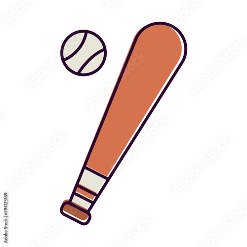 Isolated colored baseball bat toy icon Vector