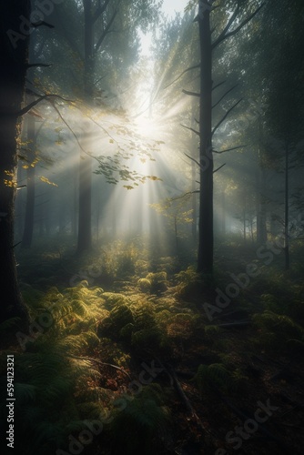 mystical forrest, raytracing, Generative IA