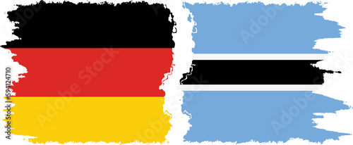 Botswana and Germany grunge flags connection vector