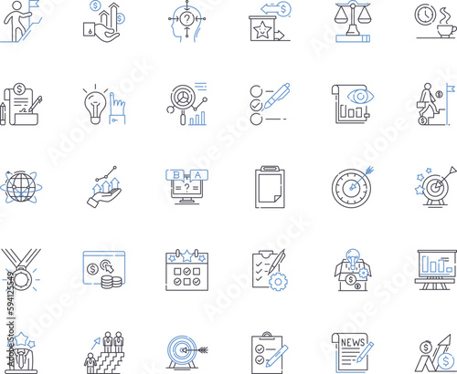 Company victory line icons collection. Success, Wins, Achievements, Triumphs, Accomplishments, Breakthroughs, Milests vector and linear illustration. Dominance,Superiority,Conquests outline signs set
