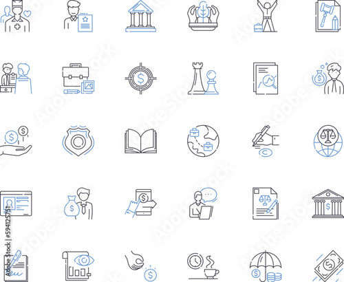Basic rights line icons collection. Equality, Freedom, Justice, Liberty, Humanitarianism, Democracy, Empowerment vector and linear illustration. Dignity,Respect,Inclusivity outline signs set