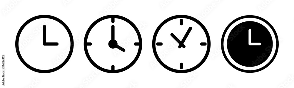 Clock icon vector illustration. Time sign and symbol. watch icon Clock icon vector illustration. Time sign and symbol. watch icon