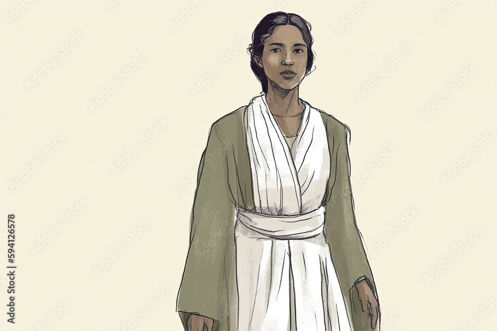 woman dressed in a flowing robe. Generative AI woman dressed in a flowing robe. Generative AI