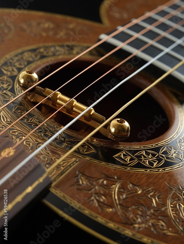 close up of a bouzouki instrument