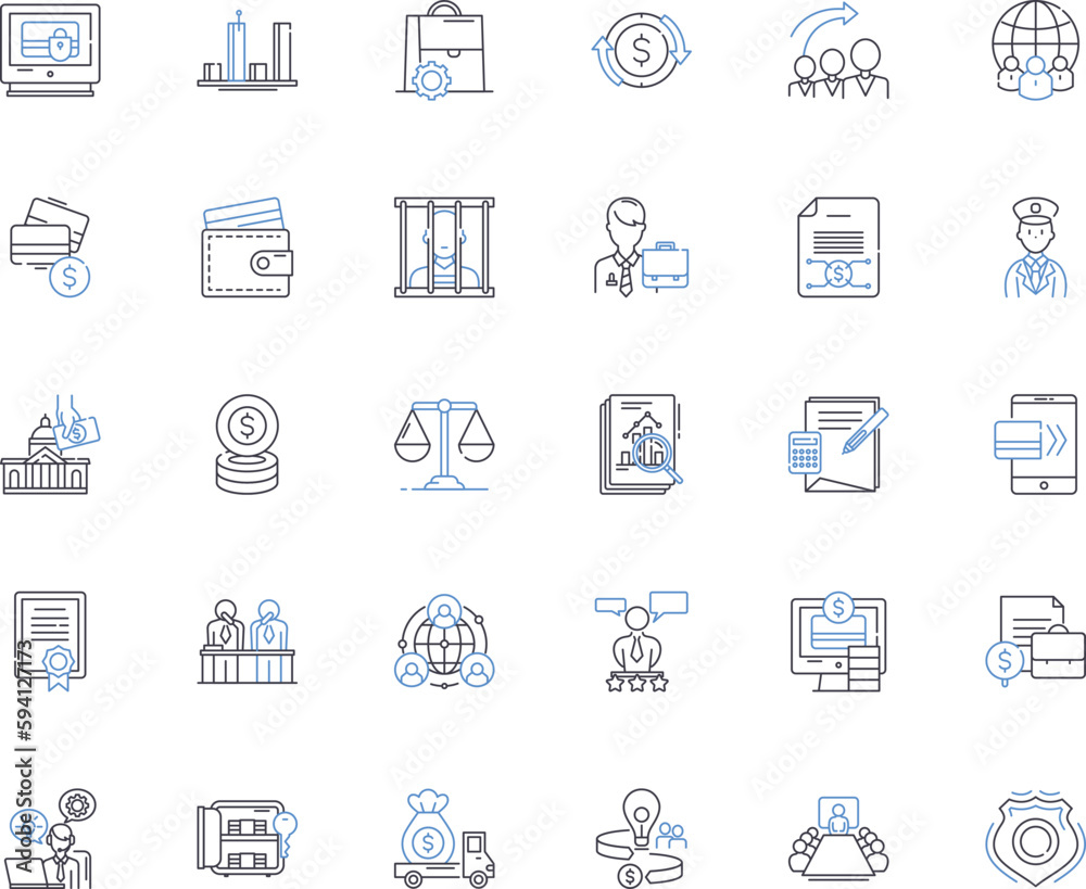 Banking organization line icons collection. Savings, Loans, Investments, Deposits, Capital, Interest, Credit vector and linear illustration. Finance,Trust,Security outline signs set