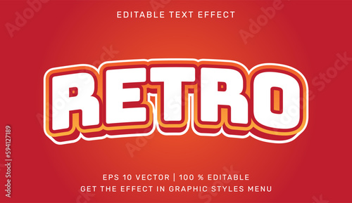 Retro 3d editable text effect template