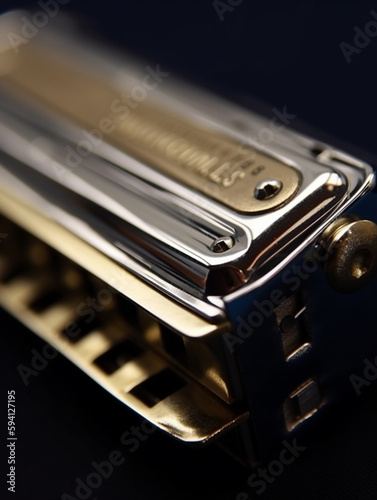 close up of a harmonica