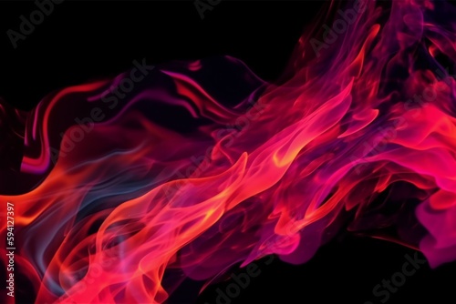Burning flame background material abstract hand - drawn neon color pink. AI generative