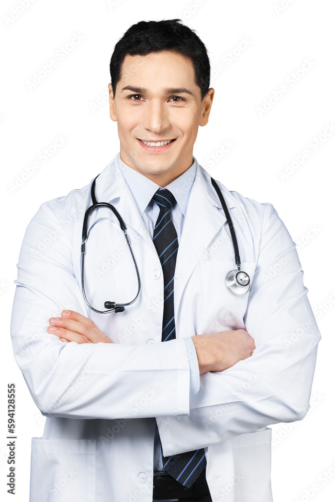 Handsome doctor portrait on background Handsome doctor portrait on background