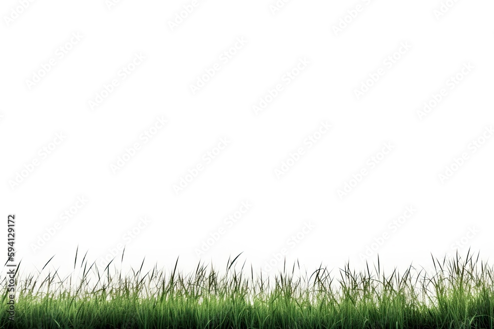 serene landscape featuring a vast field of lush green grass under a white sky. Generative AI serene landscape featuring a vast field of lush green grass under a white sky. Generative AI