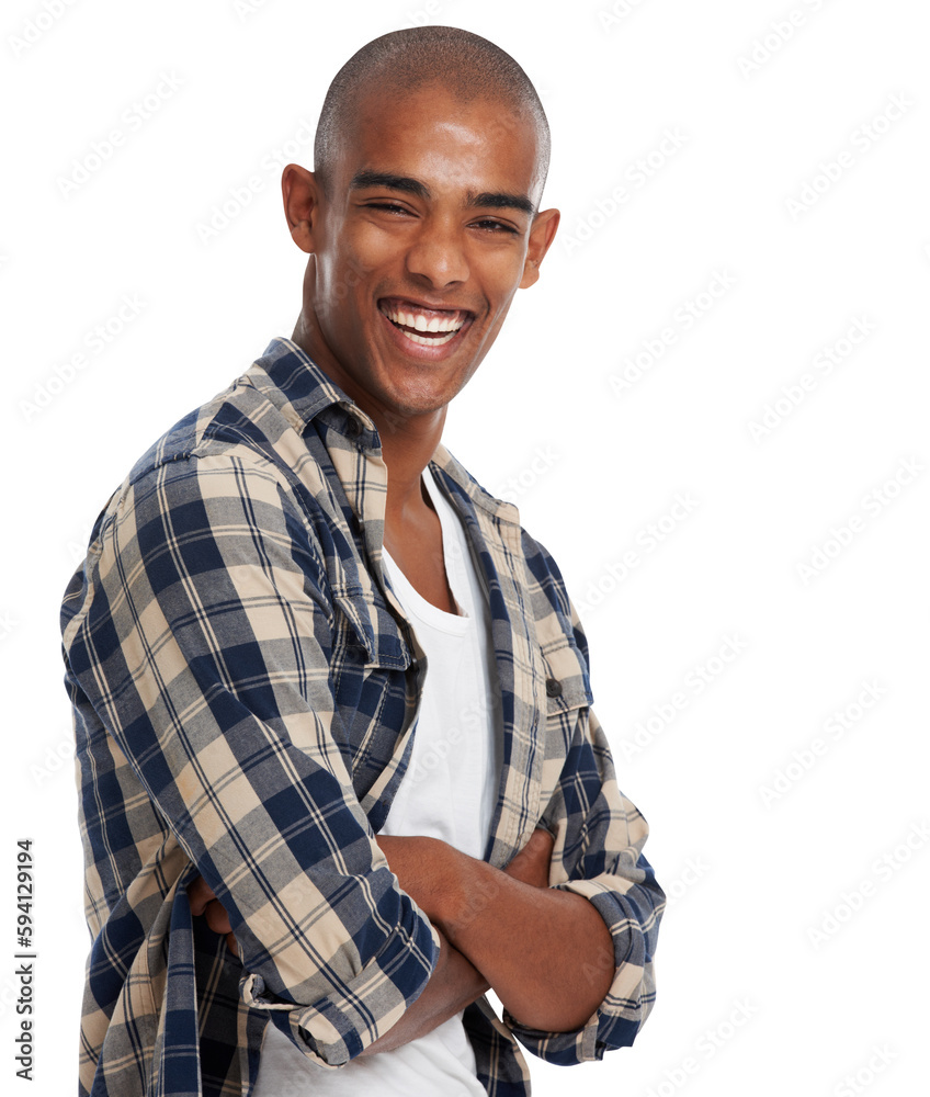 Laughing, fashion and portrait of man on png background for trendy, cool and elegant style. Casual, smile and happiness with male model isolated on transparent for natural, excited and confidence Laughing, fashion and portrait of man on png background for trendy, cool and elegant style. Casual, smile and happiness with male model isolated on transparent for natural, excited and confidence