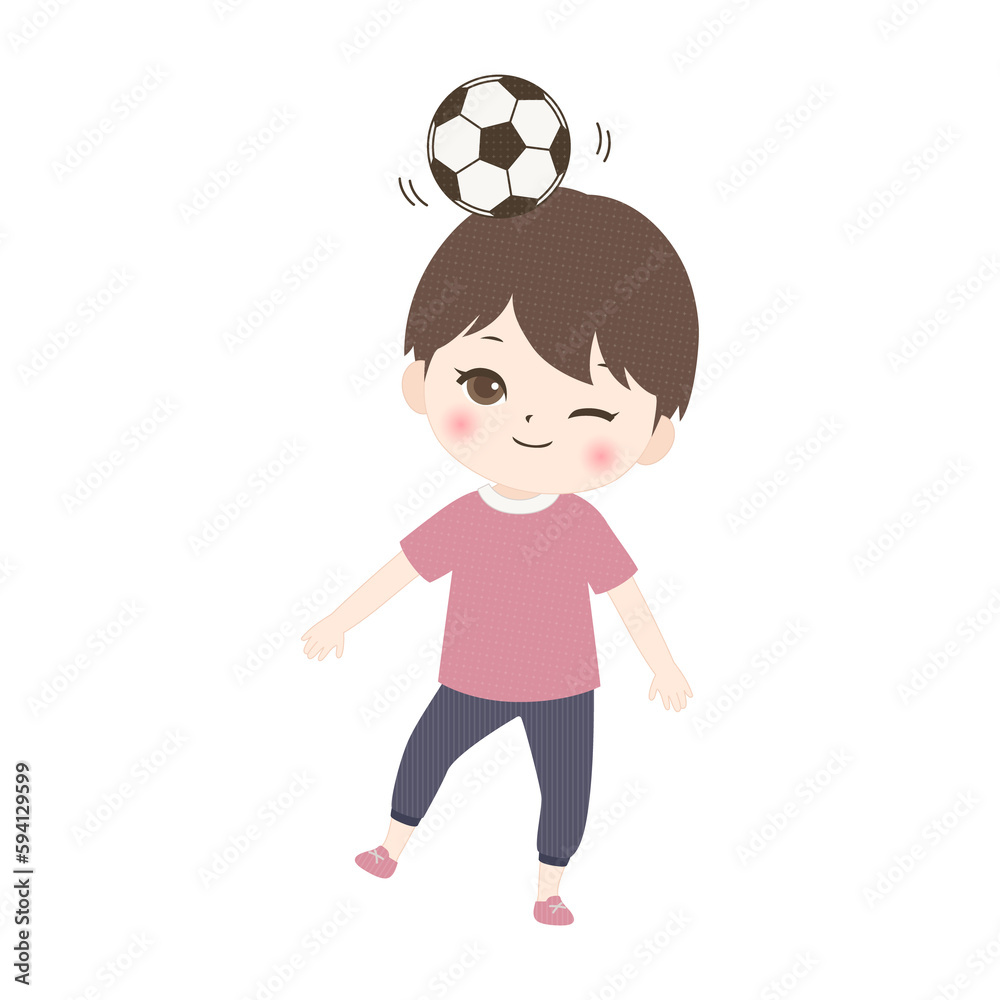 ボールで遊ぶ男の子 ボールで遊ぶ男の子