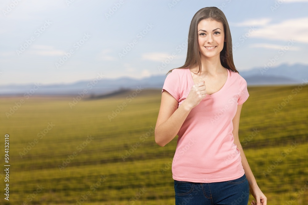 Young fitness sporty woman running outdoor Young fitness sporty woman running outdoor