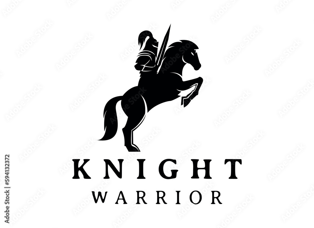 Spartan Knight Soldier, Greek Warrior Logo Design