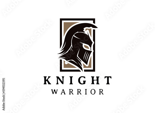 Spartan Knight Soldier, Greek Warrior Logo Design