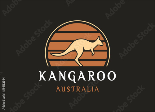 Kangaroo Logo Vector Design. Australian animal kangaroo.