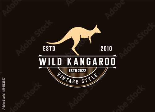 Kangaroo Logo Vector Design. Australian animal kangaroo.