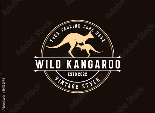 Kangaroo Logo Vector Design. Australian animal kangaroo.