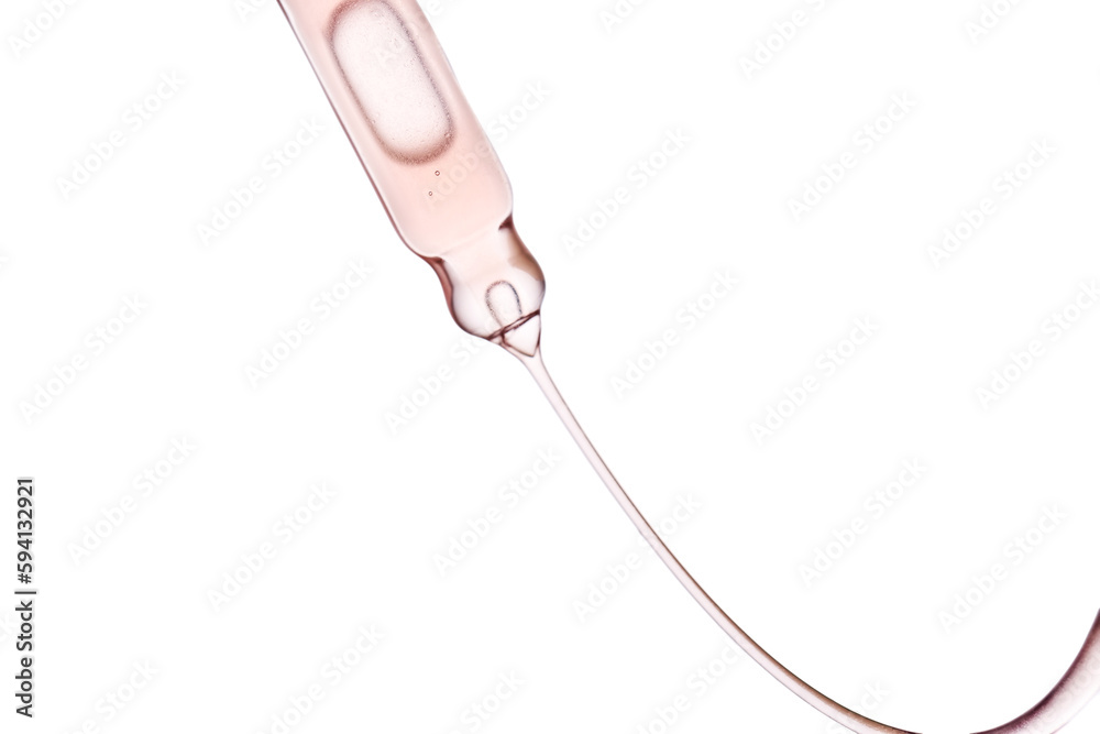 Pipette with a viscous pink cosmetic close-up. Pipette with a viscous pink cosmetic close-up.