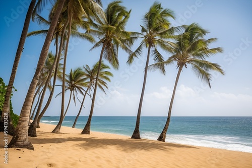 palm trees on the beach  an island of palm trees