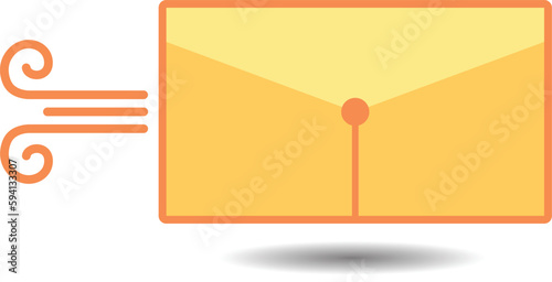 Envelope sending flat vector illustration. Sending mail simple icon.