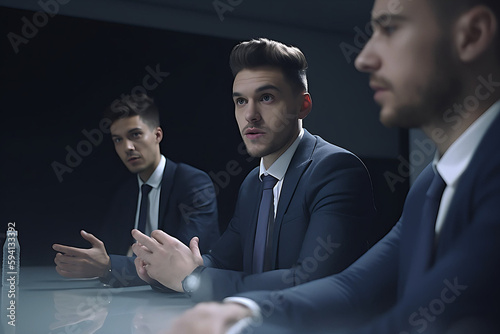 business team working together made by AI