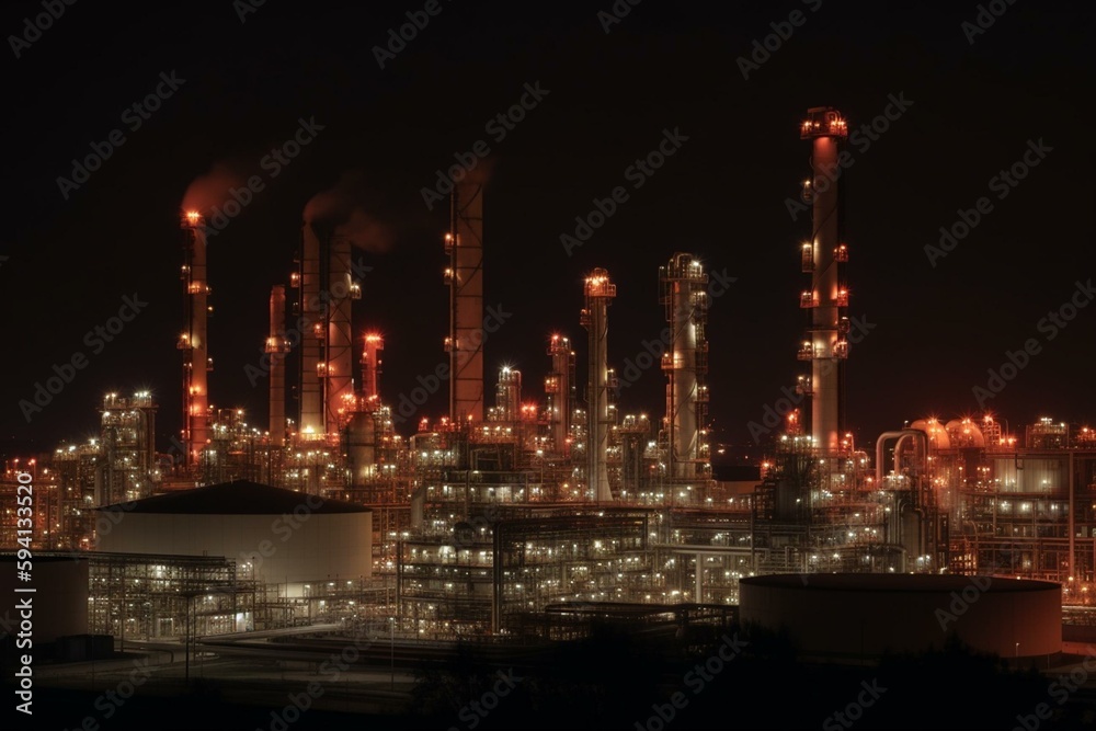 A large oil-refinery plant with Liquefied Natural Gas  2.jpg. Generative AI