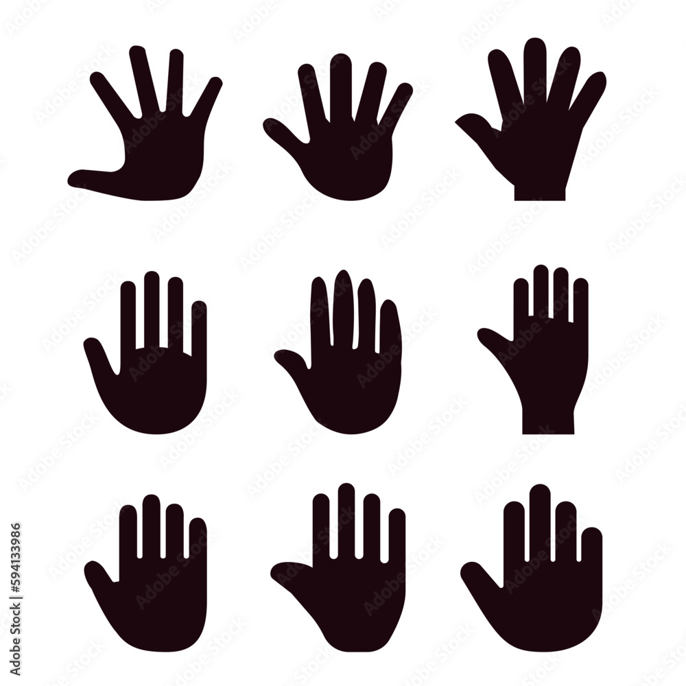 Handprint icon set. Handprint icon of people for symbol and sign. Sign and symbol of hand for graphic resource design. Icon sheet of handprints vector illustration Handprint icon set. Handprint icon of people for symbol and sign. Sign and symbol of hand for graphic resource design. Icon sheet of handprints vector illustration