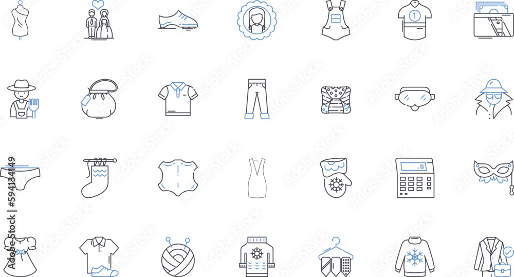 Chic store line icons collection. Fashion, Style, Trendy, Sophisticated, Glamorous, Chic, Modern vector and linear illustration. Elegant,Classy,Boutique outline signs set