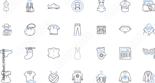 Chic store line icons collection. Fashion  Style  Trendy  Sophisticated  Glamorous  Chic  Modern vector and linear illustration. Elegant Classy Boutique outline signs set