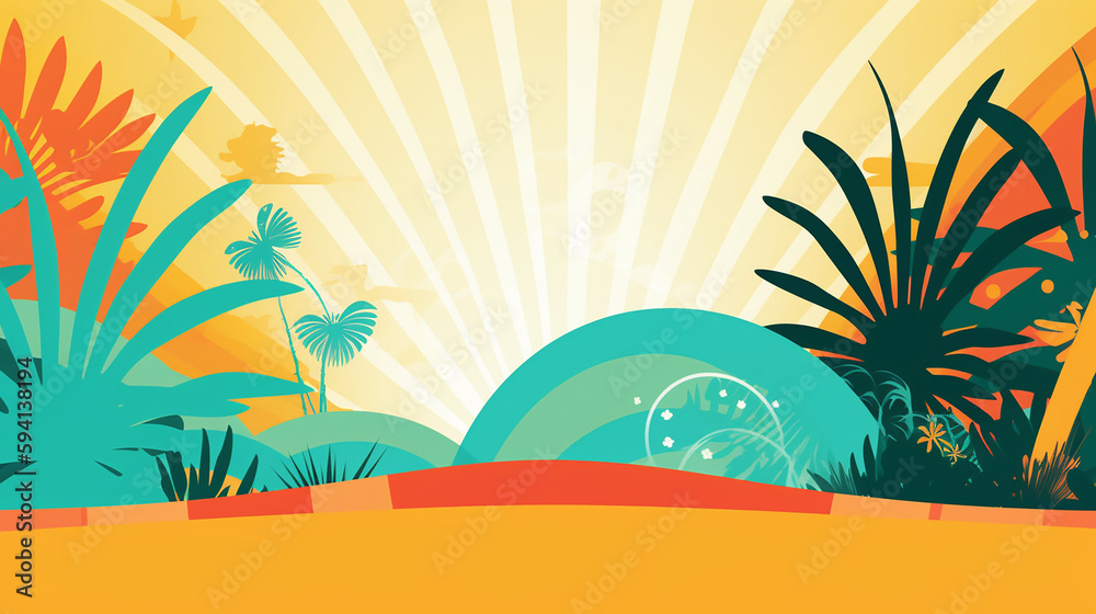 colorful abstract summer tropical background
