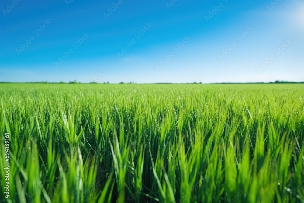serene landscape with lush green grass and a clear blue sky. Generative AI serene landscape with lush green grass and a clear blue sky. Generative AI