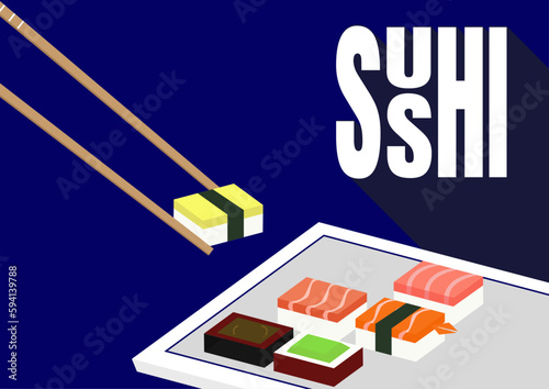 Sushi japanese food vector