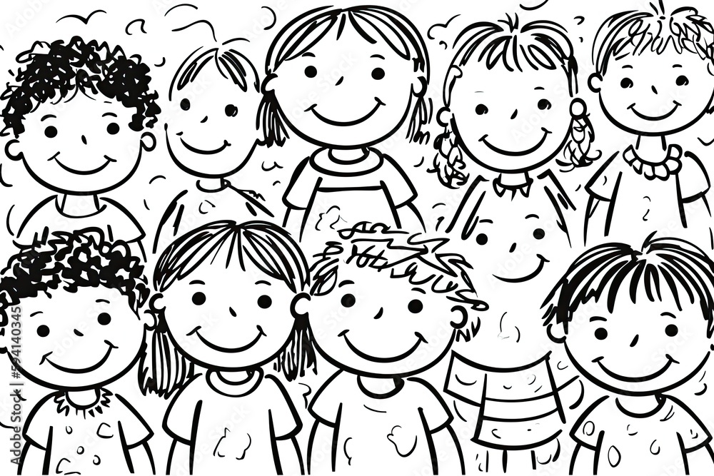 group of diverse children playing together in a park. Generative AI group of diverse children playing together in a park. Generative AI