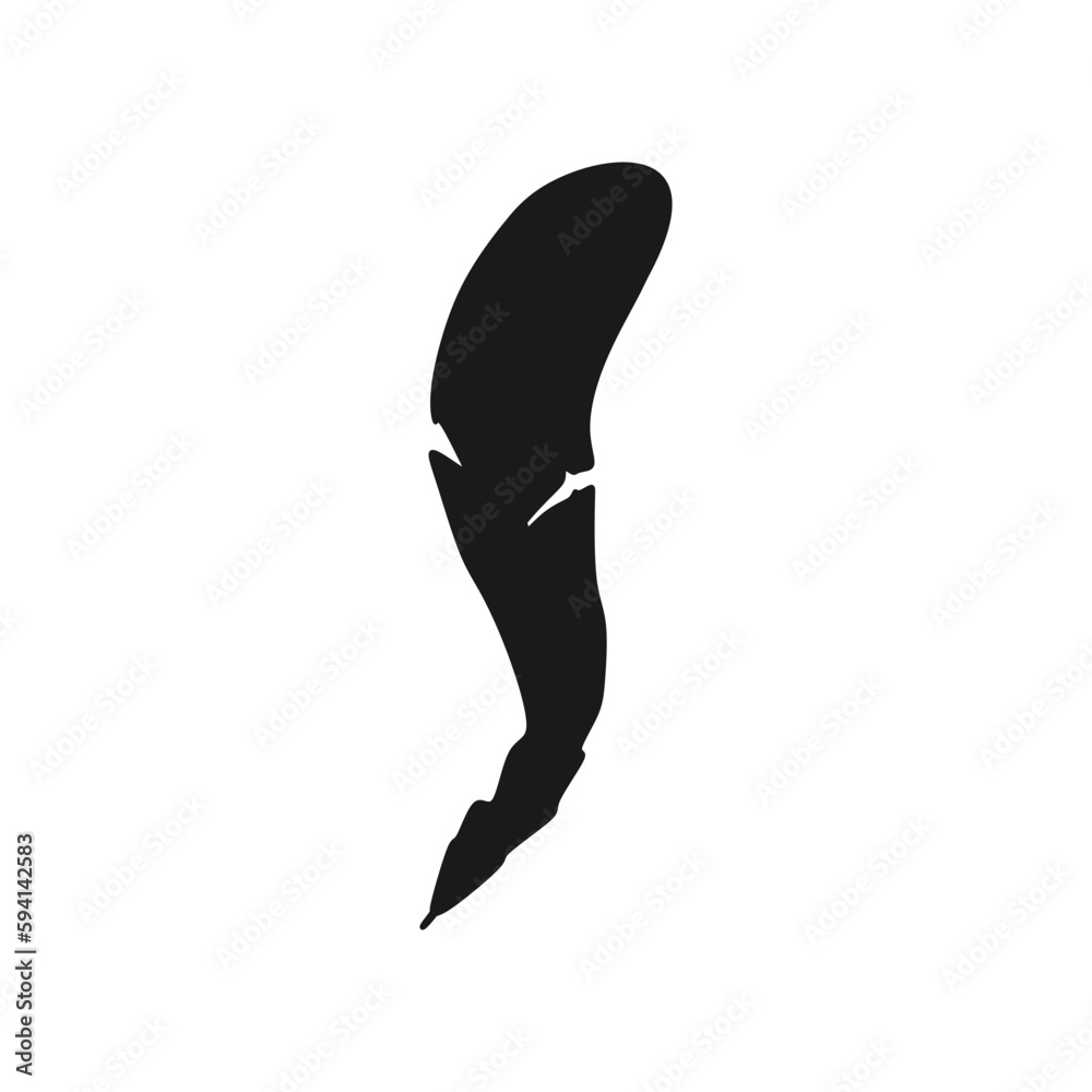 Feather silhouette icon. Vector illustration template in trendy style. Editable graphic resources for many purposes. Feather silhouette icon. Vector illustration template in trendy style. Editable graphic resources for many purposes.