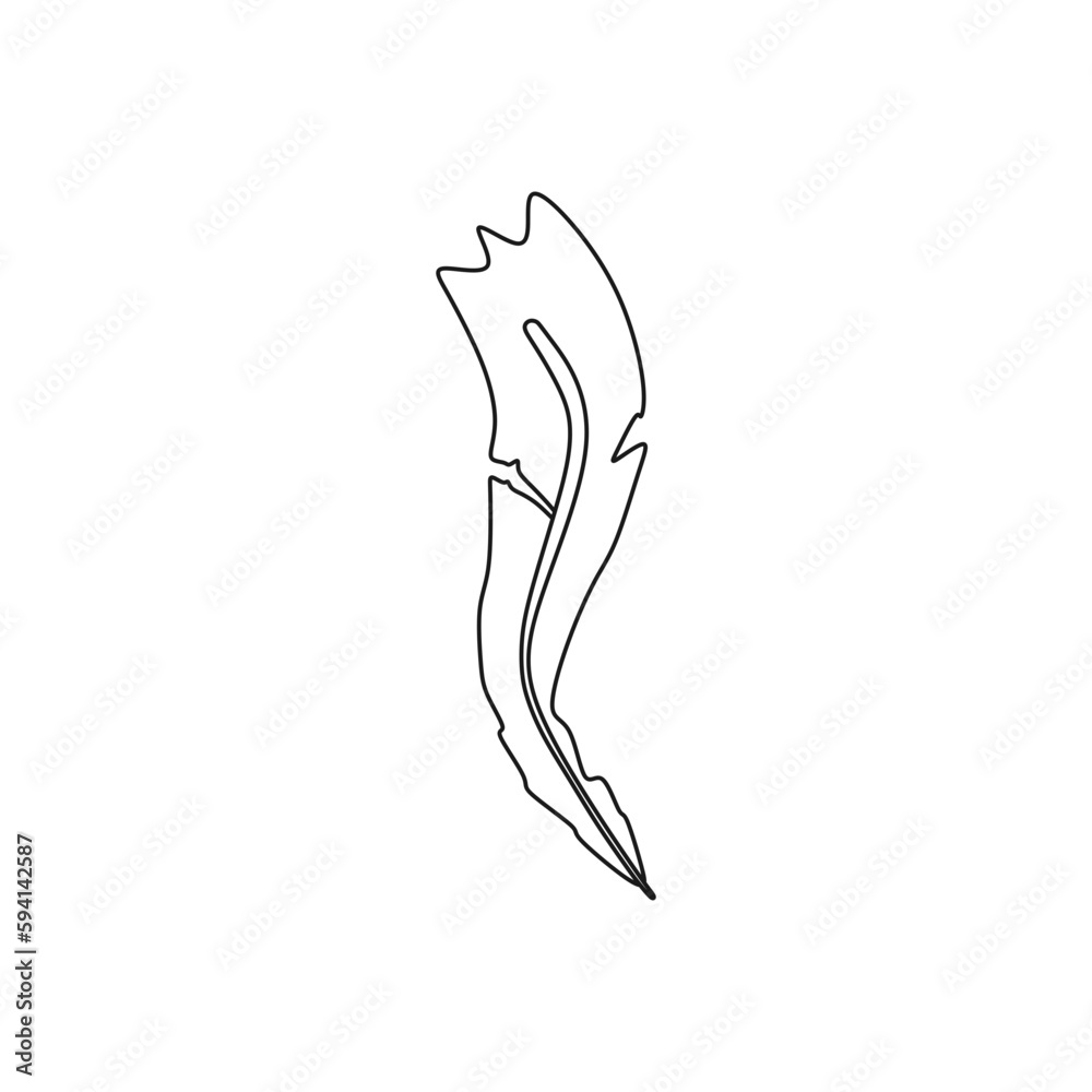 Feather outline icon. Vector illustration template in trendy style. Editable graphic resources for many purposes. Feather outline icon. Vector illustration template in trendy style. Editable graphic resources for many purposes.