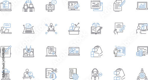 Development and growth line icons collection. Progress, Improvement, Advancement, Expansion, Flourishing, Success, Innovation vector and linear illustration. Evolution,Optimization,Maturity outline