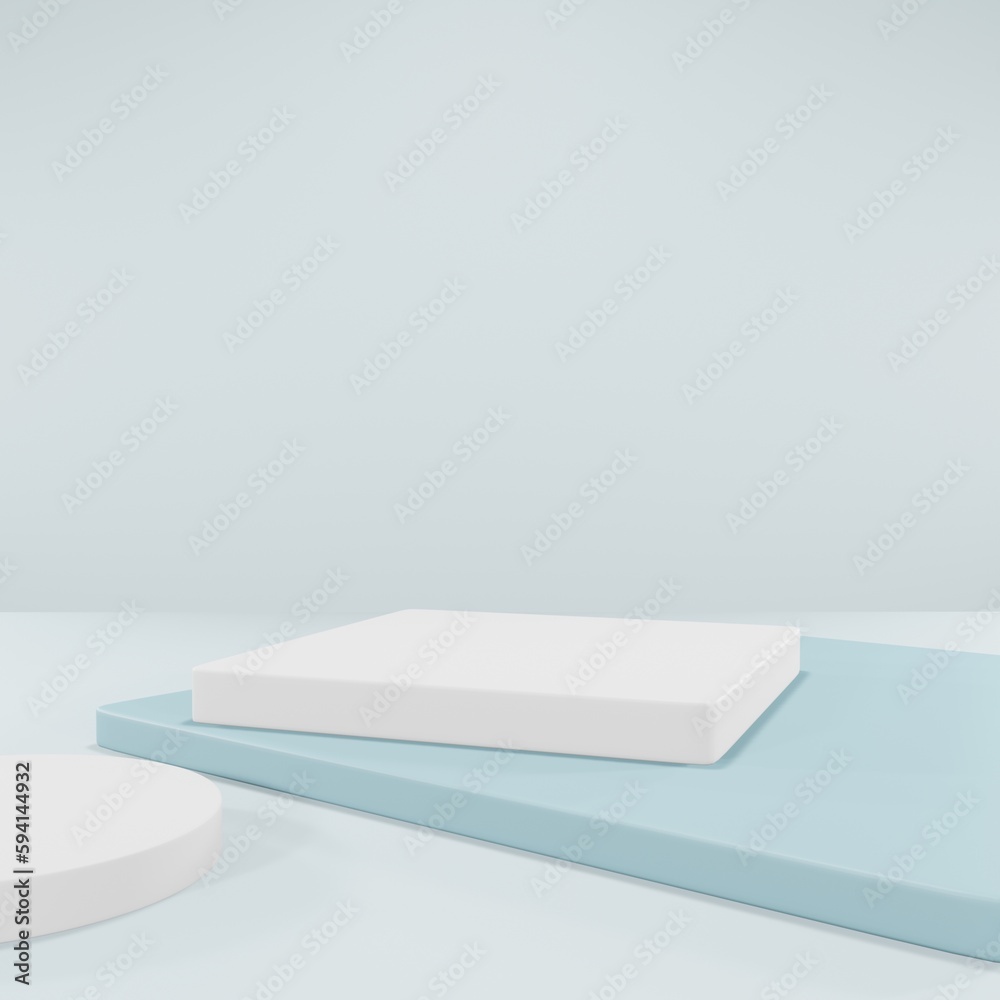 Blue realistic 3d rendering abstract platform podium product presentation backdrop background Blue realistic 3d rendering abstract platform podium product presentation backdrop background