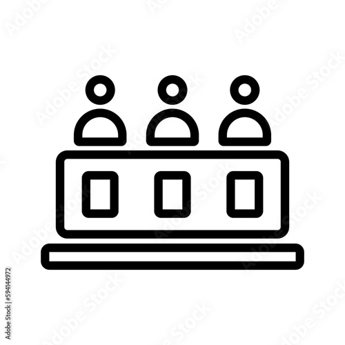 Tribunal outline icon for congress, government, legal, law, court, justice, meeting, legislation, business and finance, politics logo
