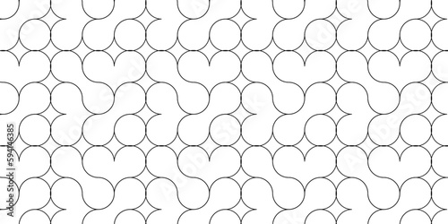 Seamless pattern with lines Texture of metal surface circle and dot Geometric Seamless Pattern. folwer cloth of the black pattern. Seamless pattern with twisted lines, vector linear tiling background.