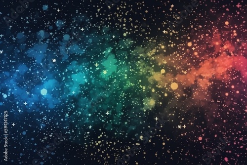 Hand - drawn stars are cute starry sky, gradation background texture material of the universe. AI generative