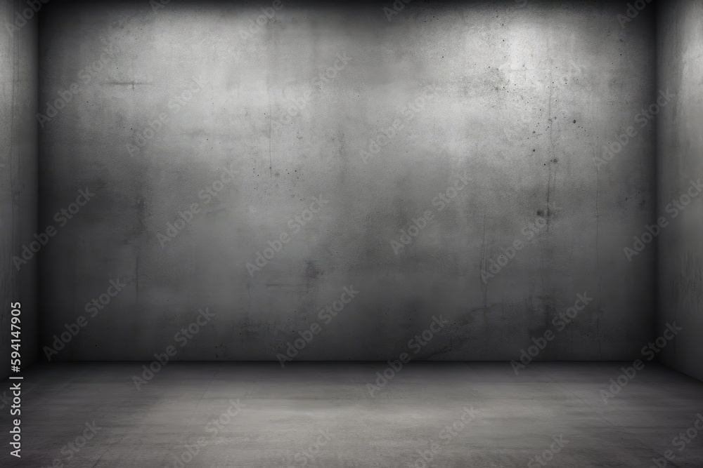an Empty Room with Concrete Wall and Floor. Generative AI an Empty Room with Concrete Wall and Floor. Generative AI