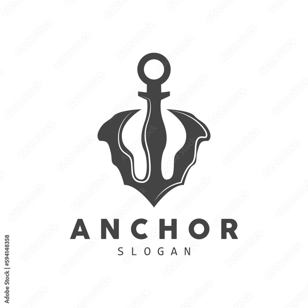 Anchor Logo, Ocean Ship Vector, Simple Minimalist Design, Anchor Icon, Spartan, Ocean, Symbol Template Illustration Anchor Logo, Ocean Ship Vector, Simple Minimalist Design, Anchor Icon, Spartan, Ocean, Symbol Template Illustration