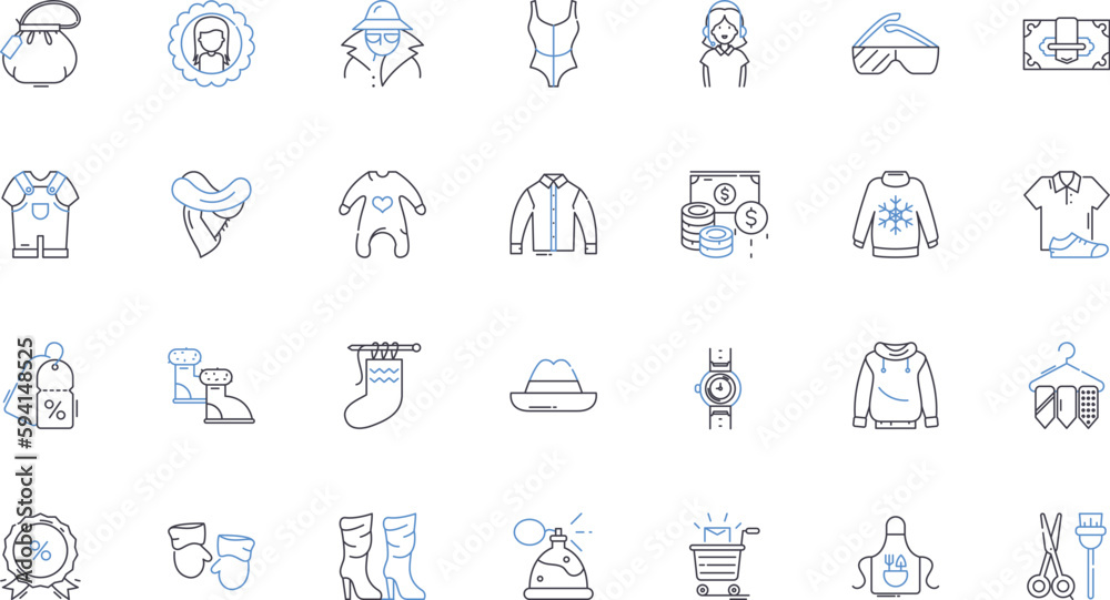 Online shopping line icons collection. E-commerce, Retail, Marketplace, Cart, Checkout, Payment, Discount vector and linear illustration. Sales,Deals,Shopper outline signs set