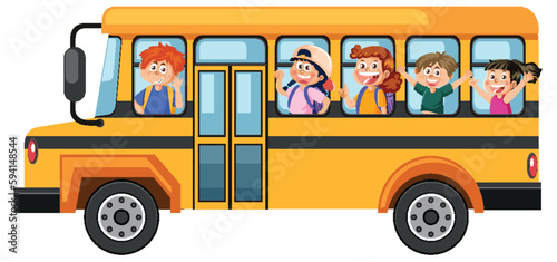 Student going to school by bus