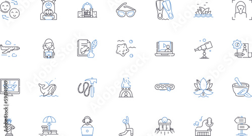 Education line icons collection. Learning, Instruction, Curriculum, Pedagogy, Literacy, Scholarship, Intelligence vector and linear illustration. Assessment,Development,Conceptualization outline signs