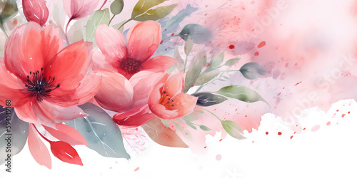 Mother's Day Water colour Web Banner, Generative AI