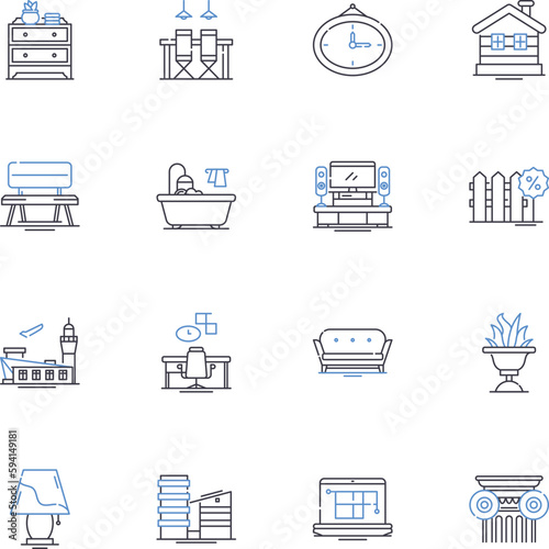 Game room line icons collection. Amusement, Arcade, Billiards, Boardgames, Challenge, Compete, Console vector and linear illustration. Dance,Entertainment,Excitement outline signs set