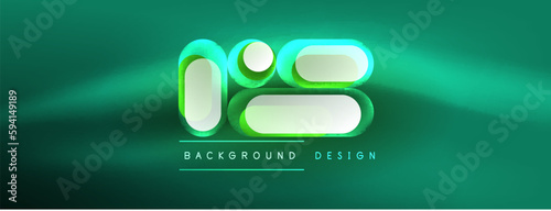 Neon circle abstract background. Template for wallpaper, banner, presentation, background